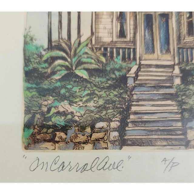 Victorian Tom Brittain Original Signed Sepia Etching Victorian House For Sale - Image 3 of 8