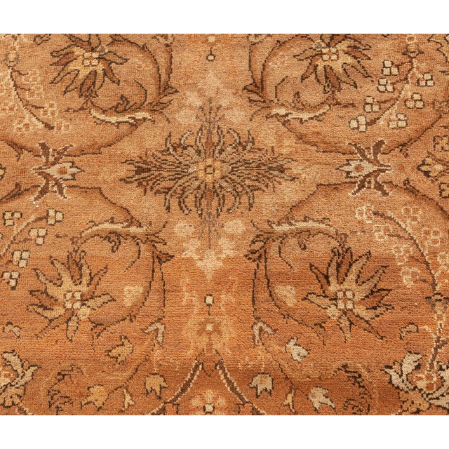 1900 - 1909 Fine Antique Indian Amritsar Handmade Wool Carpet For Sale - Image 5 of 8