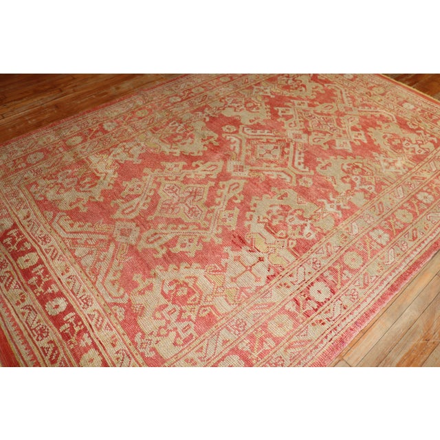 Folk Art Early 20th Century Antique Zabihi Collection Turkish Oushak Rug - 6'10" x 10'3" For Sale - Image 3 of 9