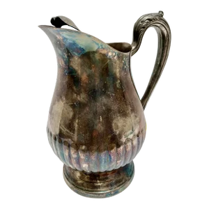 Vintage Tarnished Elegant Hotel Silver Pitcher or Vase