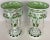 Bohemia Bohemian Czech Glass Pottery, Set of 3 Green & White Decorative Objects For Sale - Image 4 of 9
