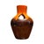 Mid-Century Modern Vintage West German Fat Lava Ceramic Handkerchief Vase, Orange & Brown Drip Glaze, 1960s For Sale - Image 3 of 5