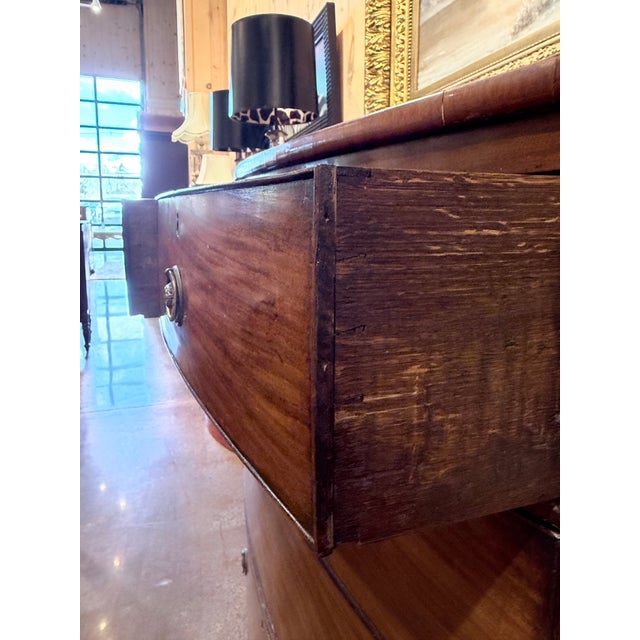 Antique Georgian Mahogany Bow Front Chest For Sale In New York - Image 6 of 11