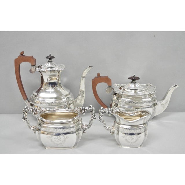 Antique Bailey Banks & Biddle English Edwardian Silver Plated Tea Set - 4 pcs For Sale - Image 18 of 18