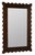 Beautiful handcrafted wood wall mirror with an edgy frame. Material: Tropical Hardwood Finish: Dark Wood Item Bevel: No...