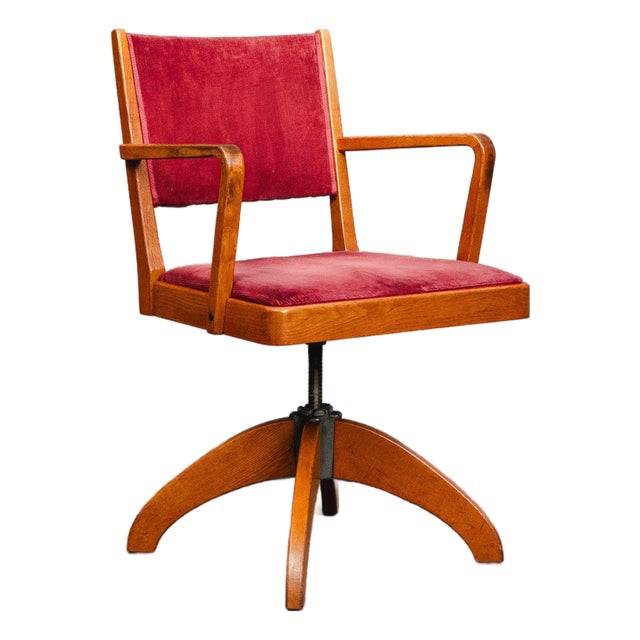 Mid-Century Swivel Desk Chair For Sale