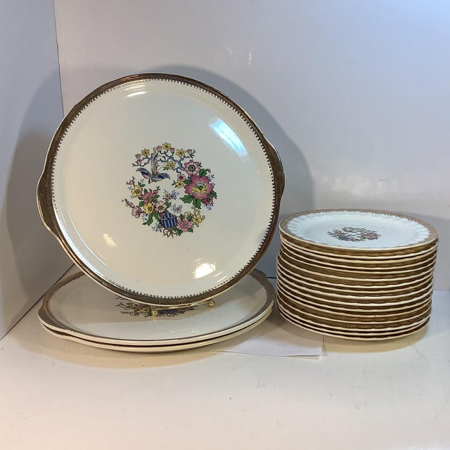 1969s Cronin China Company Porcelain Appetizer/Dessert Set - 19 Pieces For Sale - Image 6 of 12