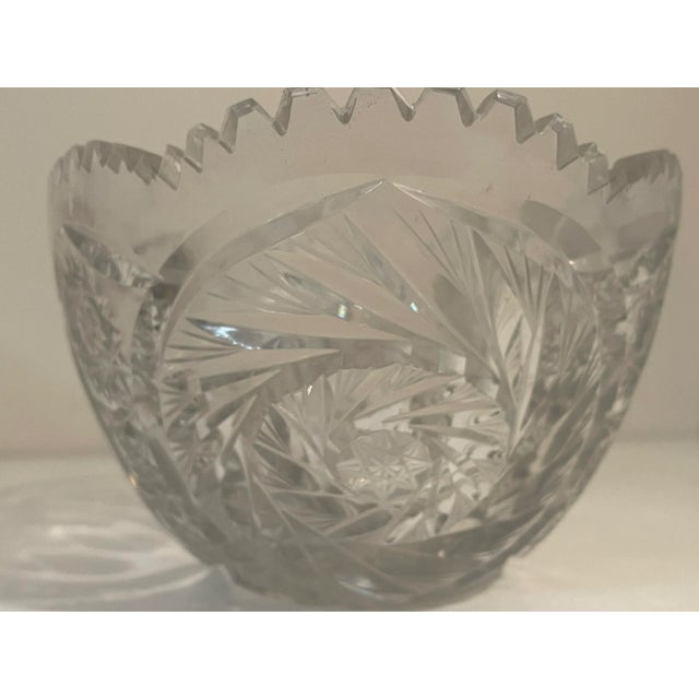 Antique Cut Glass Bowl - Large 12" - Pear and Hobstar Pattern For Sale - Image 4 of 8