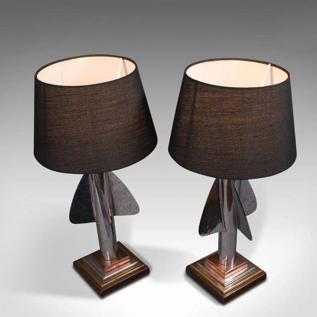1930s Pair of Vintage English Maritime Desk Lamps For Sale - Image 9 of 13