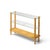 Mid-Century Modern Gilbert Rohde Style Mid Century Glass and Walnut Console Table For Sale - Image 3 of 9