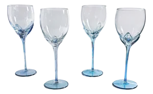 Crystal Glass Wine Glasses, 1980s, Set of 4