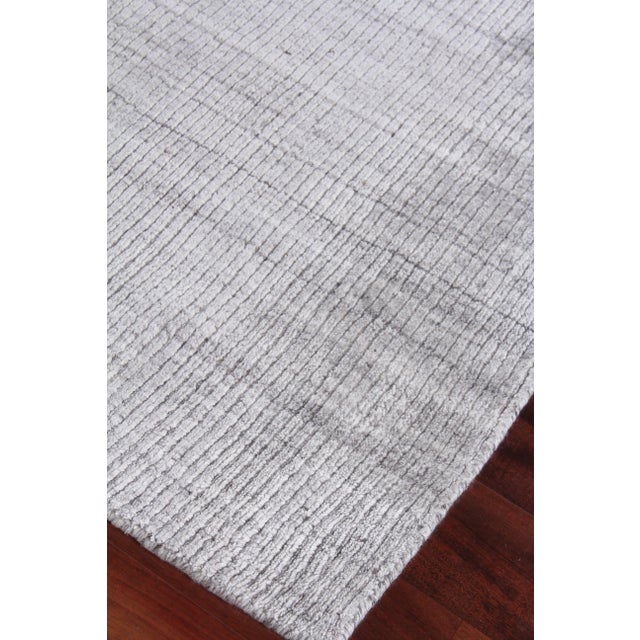 Textile Hamm Hand loom Wool/Viscose Silver Rug-6'x9" For Sale - Image 7 of 8