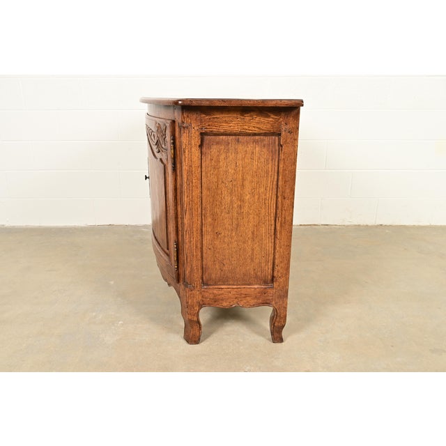 Minton Spidell French Provincial Louis XV Carved Oak Sideboard or Bar Cabinet For Sale - Image 12 of 15
