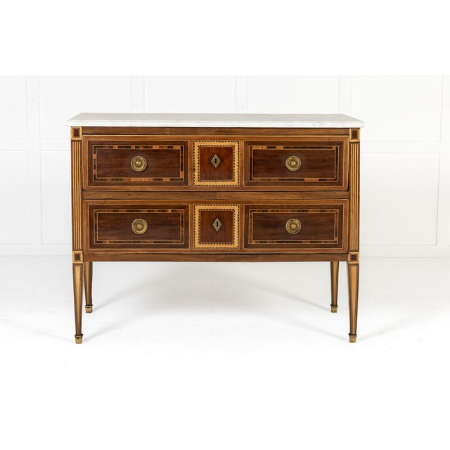 Pair of 18th century italian neoclassical inlaid chest of drawers a pair of late 18th century italian commodes, of refined...