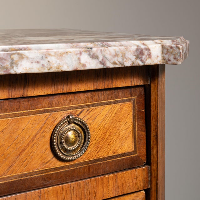 19th Century French Amber Louis XVI Secretary Cabinet with Marble Top For Sale - Image 12 of 15