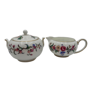1950s Cream and Sugar by Wedgwood in Devon Sprays Bone China
