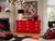 Vintage 9 Drawer Lowboy Reimagined in Scarlett For Sale In Chicago - Image 6 of 8