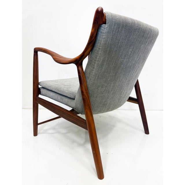 Wood Danish Modern Model 45 Lounge Chair, Finn Juhl Manner, Pair For Sale - Image 7 of 15