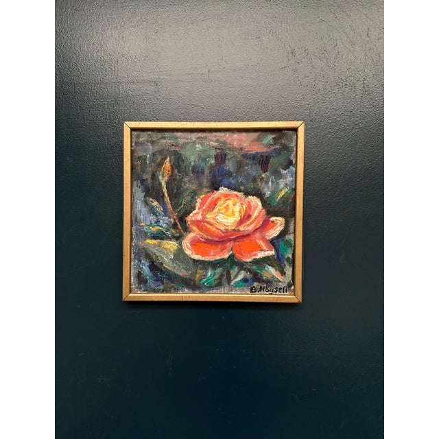 B. Högsk, Yellow Rose, 1960s, Oil on Canvas, Framed For Sale - Image 11 of 12