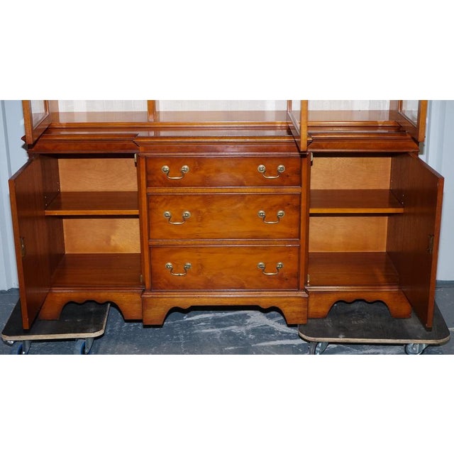 Vintage Yew Wood Display Cabinet from Bradley England For Sale - Image 12 of 18