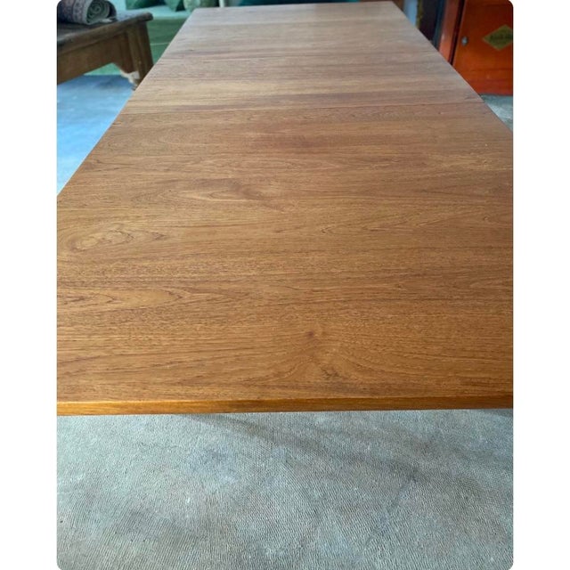 Mid-Century Modern 1960s Finn Juhl for France & Sons Danish MCM Dining Table W Extension For Sale - Image 3 of 7