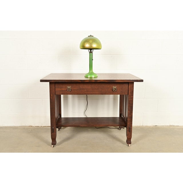 Louis Comfort Tiffany Favrile Art Glass Table Lamp or Desk Lamp, Circa 1910 For Sale - Image 15 of 16