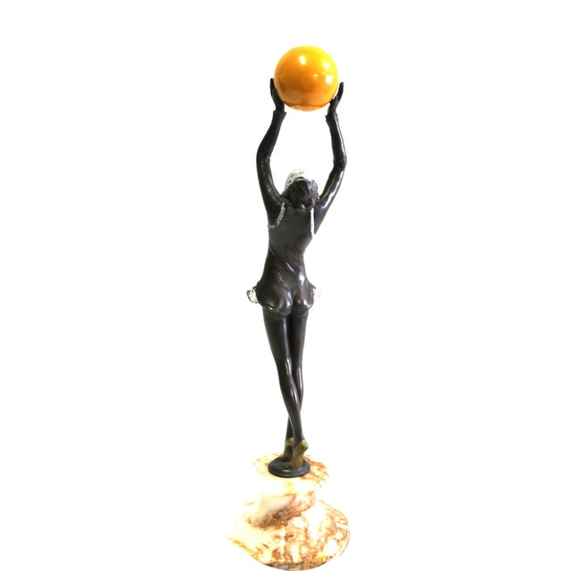 Art Deco 1990s Mid Century/Modern/Deco Style Sculpture Bronze Girl For Sale - Image 3 of 17