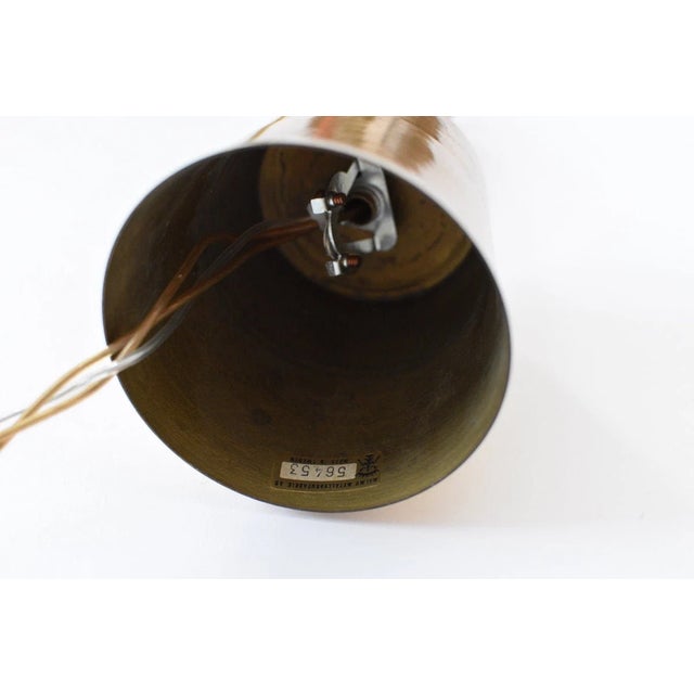 Mid Century Malmö Metallvarufabrik Pendant Light Brass and Green Glass For Sale - Image 11 of 12