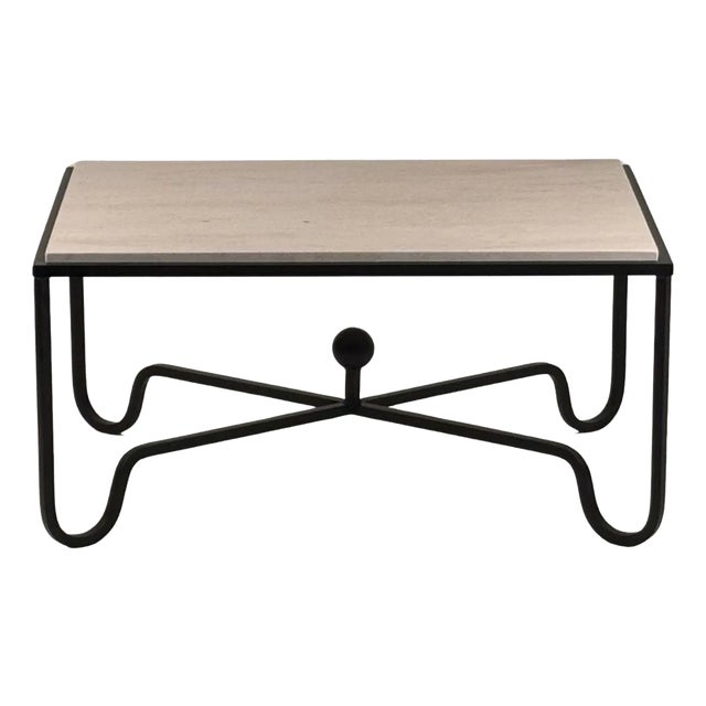 Cream Limestone 'Entretoise' Coffee Table by Design Frères For Sale
