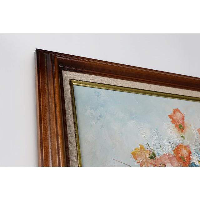 Edmond Sanders, Vase with Flowers, 1950s, Oil on Canvas, Framed For Sale - Image 9 of 11