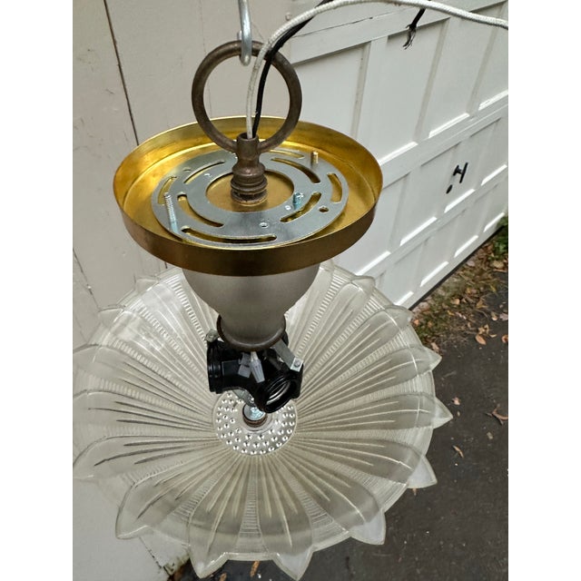 Old Lights On is pleased to offer this vintage semi-flush ceiling fixture. It takes three bulbs and is rewired for...