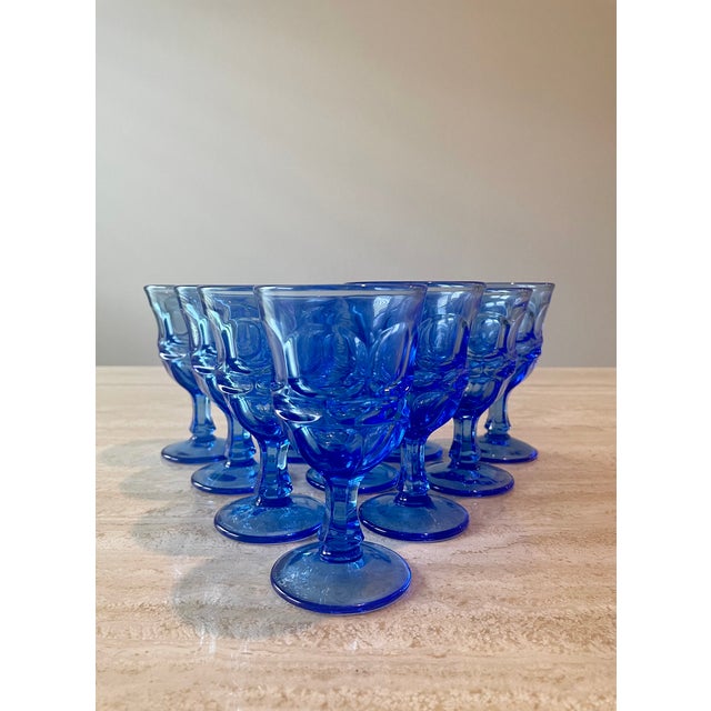 Blue Fostoria Cordial Glasses Chairish