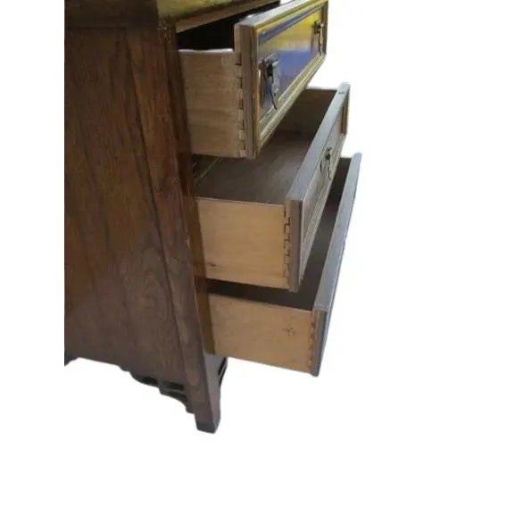 Vintage Faux Bamboo Wood Cabinet Hutch by Dixie Shangri La Collection For Sale - Image 9 of 10