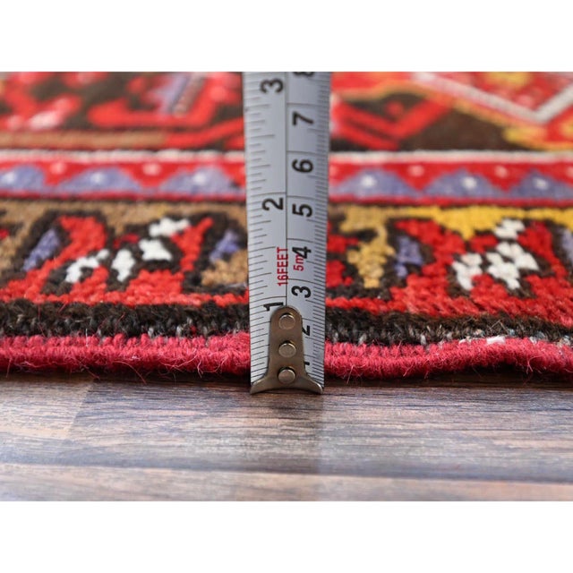 Traditional 1960 10'2"x13'8" Penn Red Hand Knotted Clean All Wool Worn Down Vintage Persian Rug For Sale - Image 3 of 12