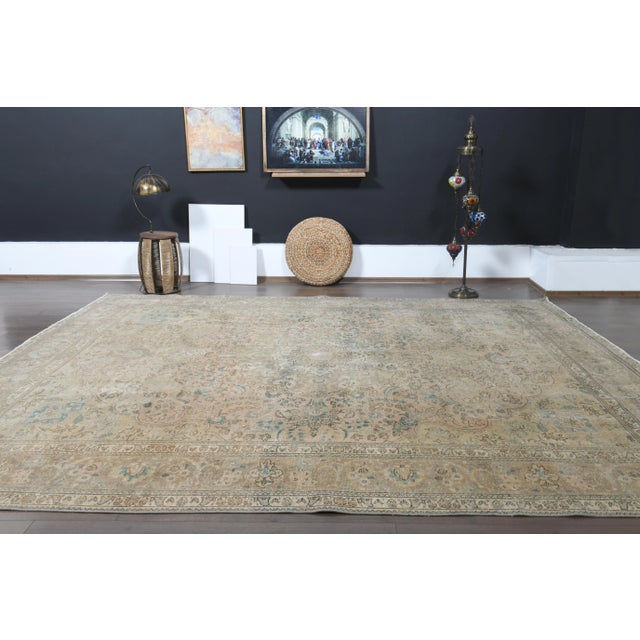 Traditional 1970s Vintage Persian Handmade Wool Orange Area Rug For Sale - Image 3 of 11