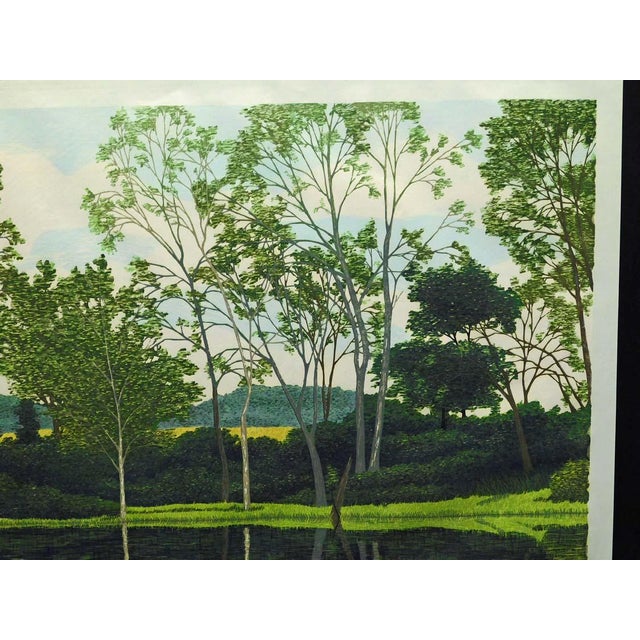 1980s Gordon Mortensen "River Birch" Signed Numbered Woodcut Art Print For Sale - Image 5 of 8