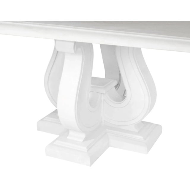 Italian White Marble & Lacquered Wood Coffee Table by Cupioli For Sale - Image 3 of 5