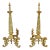20th Century French Neoclassical Column Bronze Andirons - a Pair For Sale