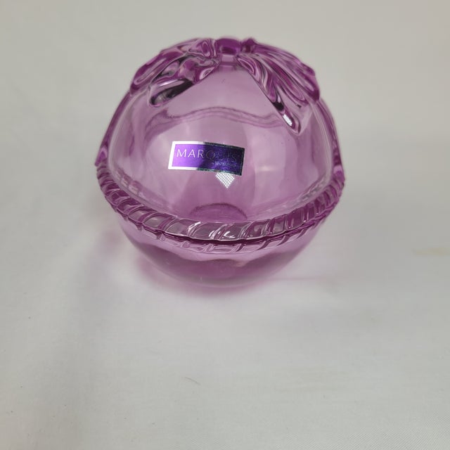 Contemporary Marquis by Waterford Crystal Egg Trinket Box With Bow in Box For Sale - Image 3 of 16