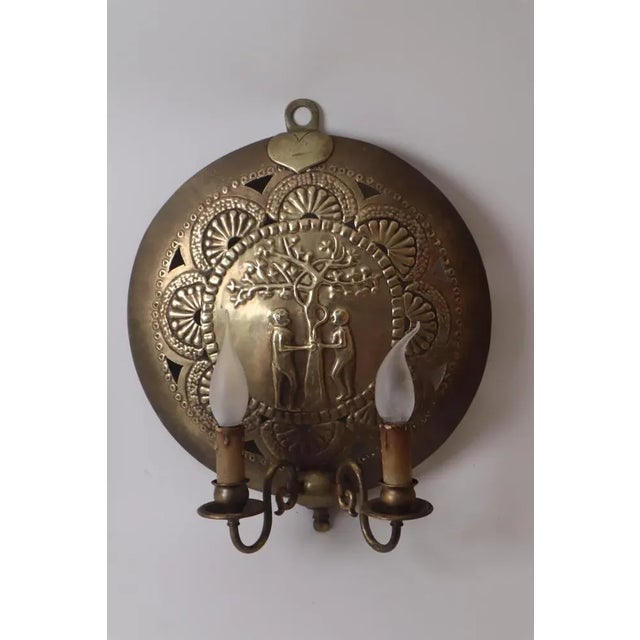 Set Wall Lamps in Brass from Adam & Eva & Lebensbaum, 1890s, Set of 2 For Sale - Image 6 of 10