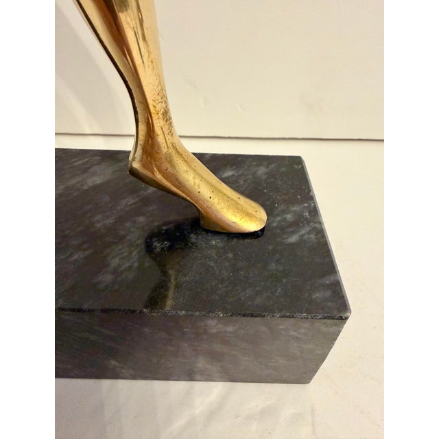 Us Open Tennis Player Sculpture in Solid Brass on Marble Base For Sale - Image 9 of 12