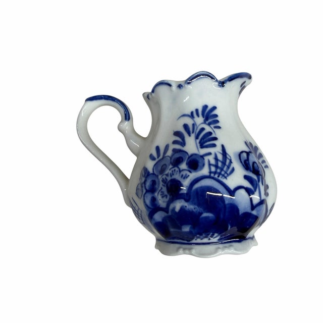 Delft Vintage Small Delft Blue Pitcher For Sale - Image 4 of 6
