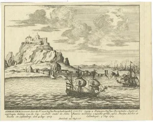 Pieter Schenk, Gibraltar, 1720, Paper