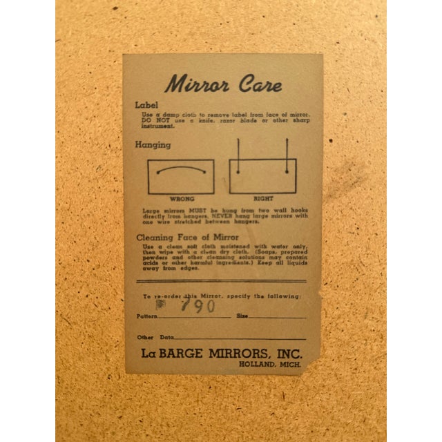 1960's LaBarge Faux Bamboo Gilt Mirror With Gold Mirrored Border For Sale - Image 9 of 10