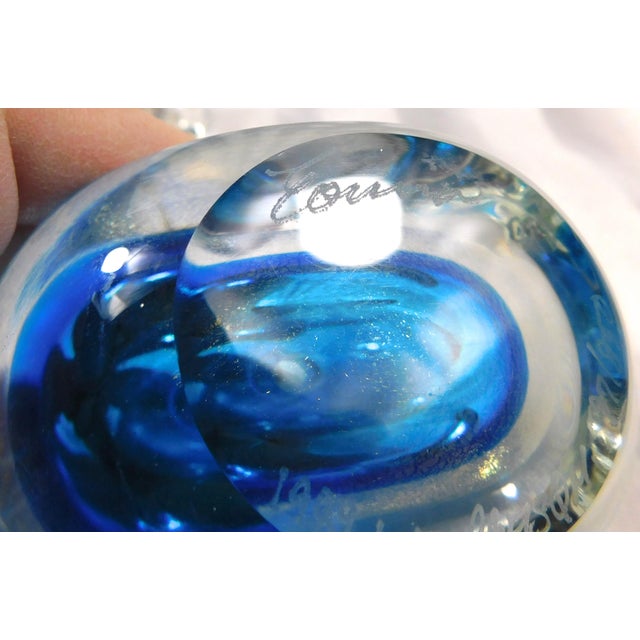 Steven Correia Turquoise Blue Art Glass Perfume Bottle # 26899 For Sale - Image 9 of 10