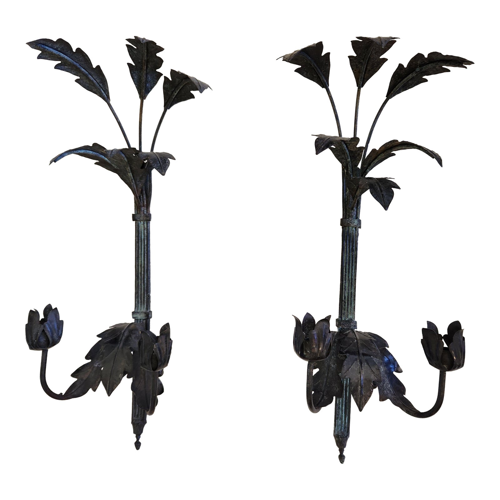 Pair of Rustic Finish Decorative Wall Candle Brackets Chairish