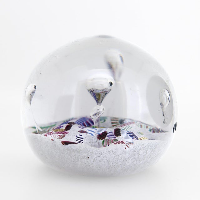 Paul Ysart Attributed Harlequin White Ground/Polychrome Twist Glass Paperweight For Sale - Image 4 of 15
