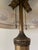 Antique C. 1920 Pittsburgh School Reverse-Painted 2-Light Glass Table Lamp - Winter Cabin Scene For Sale - Image 4 of 6