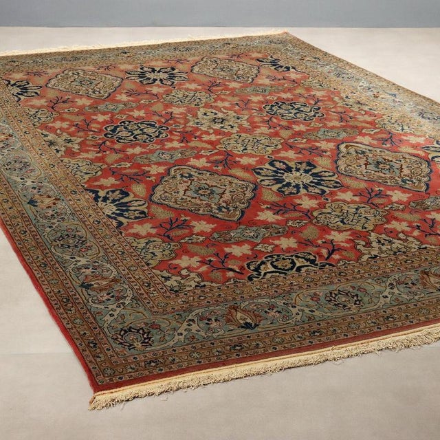 Green Middle Eastern Kum Rug For Sale - Image 8 of 8