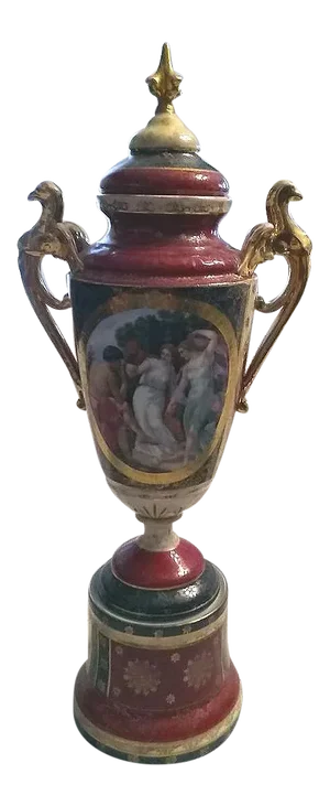 Late 19th Century Antique Royal Vienna-Style Porcelain Hand-Painted Vase From Austria